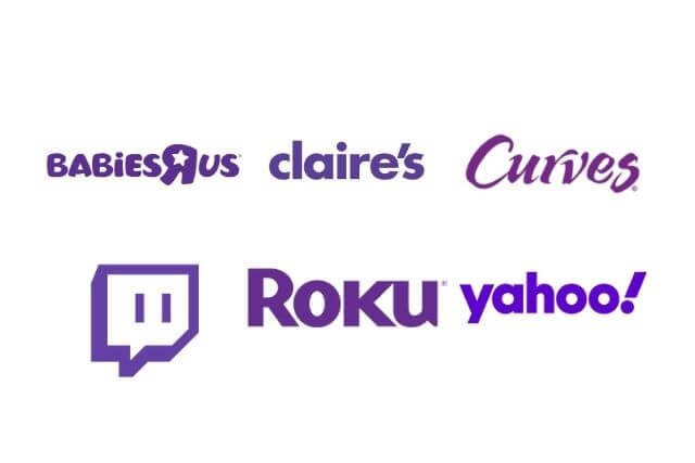 brand with purple logo