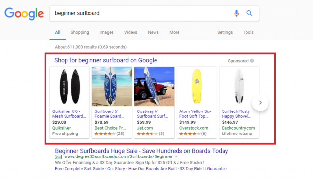 shopping ad example